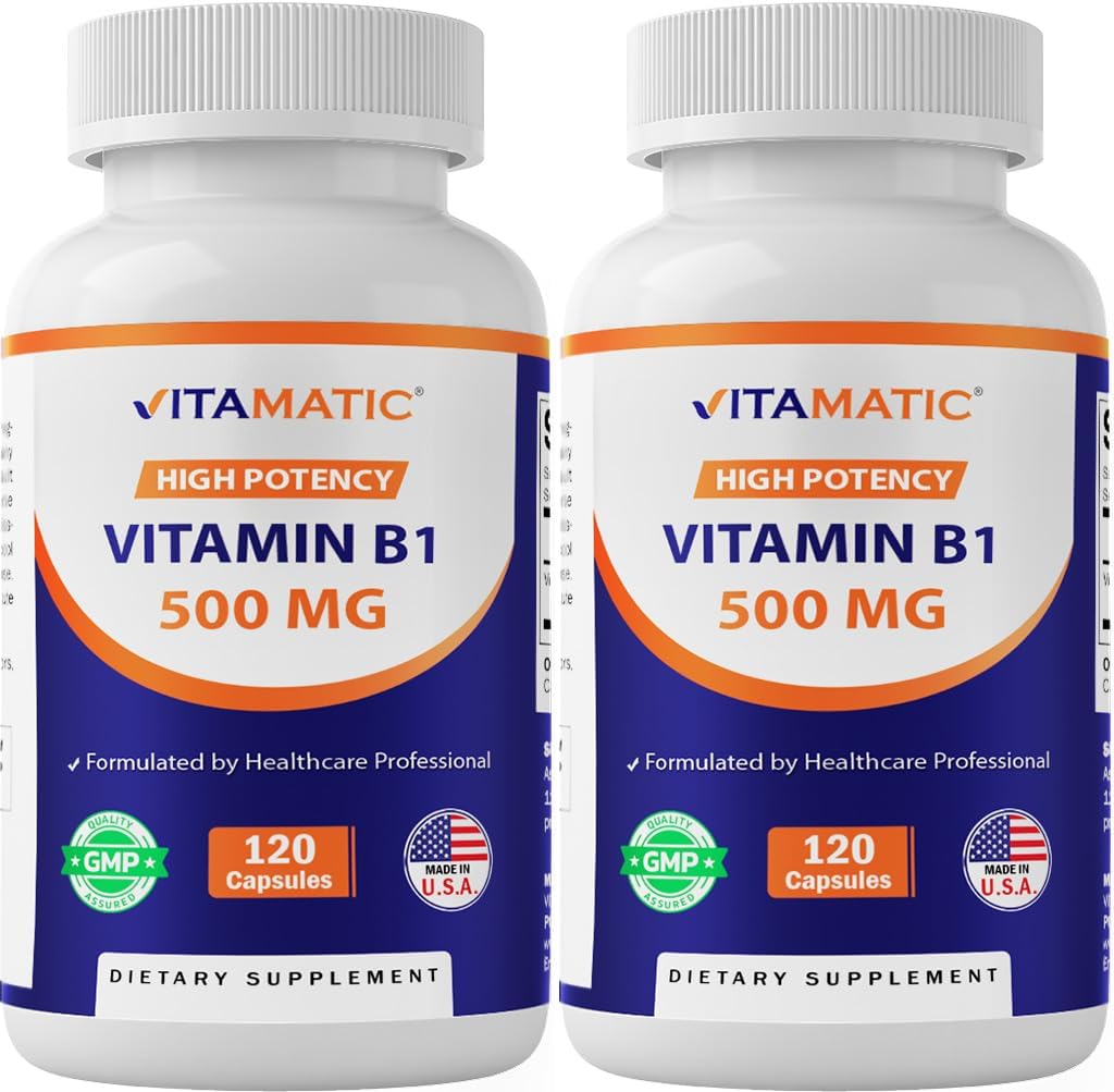 Vitamin B1 (thiamin) 500 mg - 2 pakninger (120 kapsler i alt)