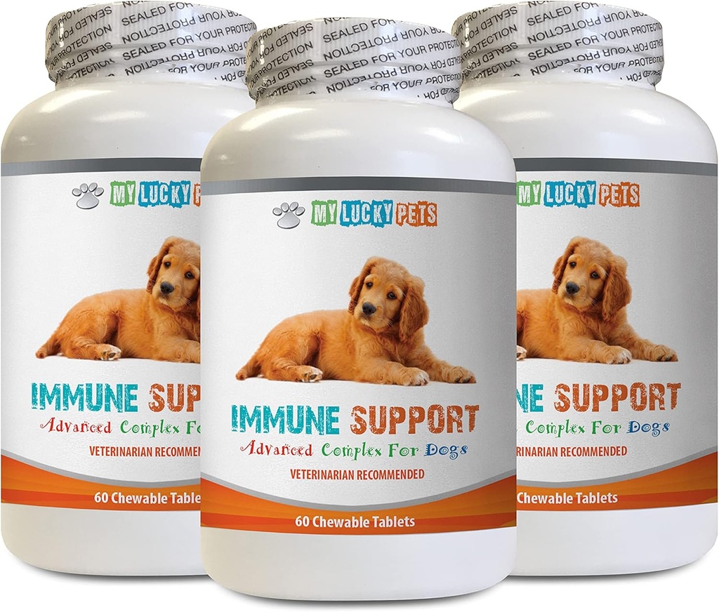 standard proces immunforsvar for hunde - DOG IMMUNE SUPPORT - OVERALL SUNDHED OG VELHED BOOST - ANTIOXIDANT - LEVER SUNDHED - immunitet organisk champignon mix til hunde - 3 flasker (180 Traktater)