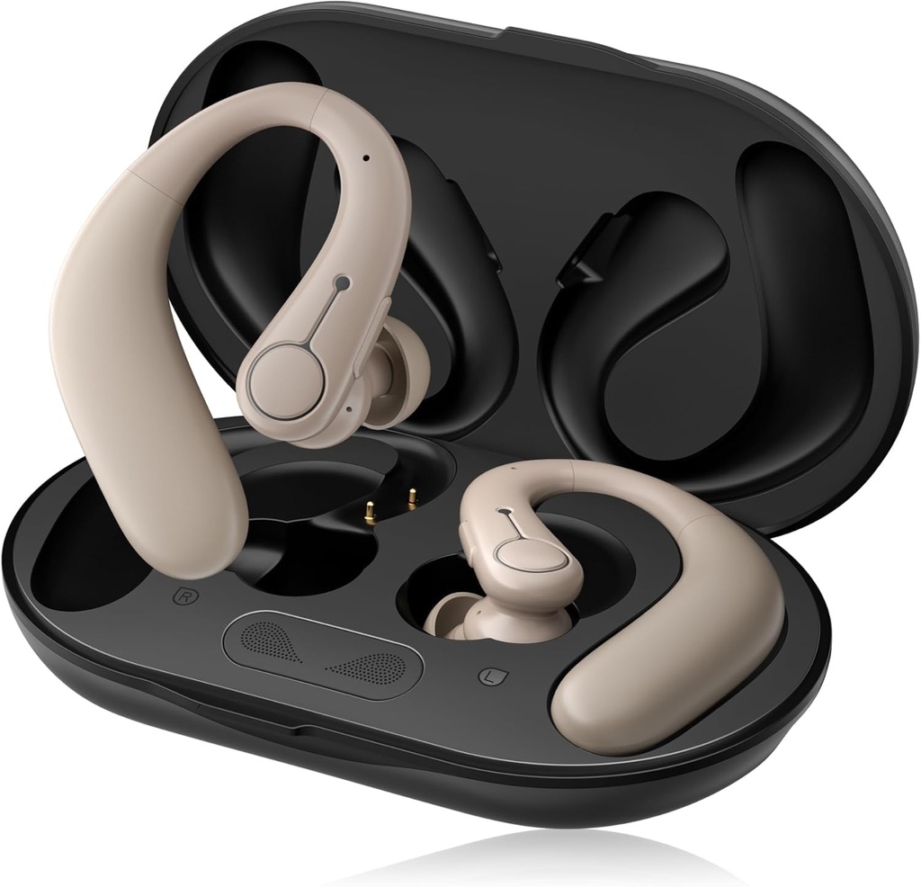 Høreapparater, høreapparater til sanitorer med Bluetooth, genopladelig høreapparat med støjaflysning, 5- niveau knap volumen kontrol, OTC hørelse forstærker for moderat høretab, klar lyd