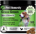 Grass Green Max Strength Chews for Dogs - Premium Hund Uringræsplæne Spot Saver Supplement - Understøtter sund fordøjelse, Gut & Urinary Sundhed med Probiotika, DL- Methionin & Yucca (90ct Duck Flavor)