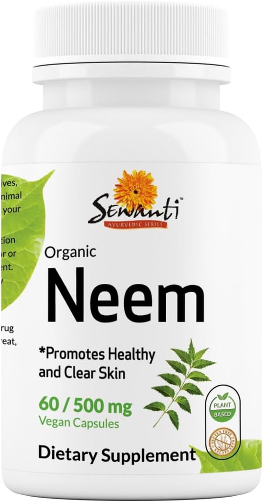 Sewanti Neem kapsler - høj potens ekstrakt Kapsel, urtetilskud for hud sundhed & immunforsvar - fordøjelig balance kapsler 500mg