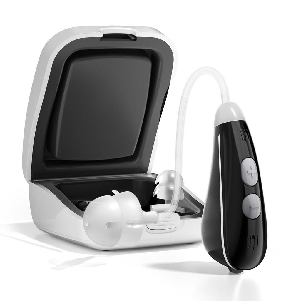 Ceretone hørelse hjælpemidler til seniorer - Nexus OTC hørelse hjælpemidler med Superior Sound, Discreet & Light Weight, Great Gift, Sort