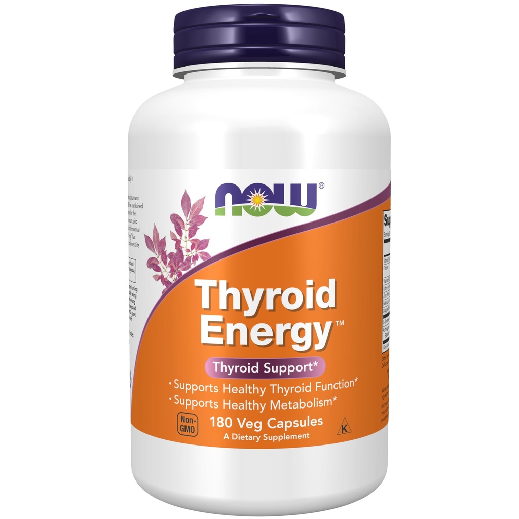 Now Foods Supplements, Thyroid Energy ™, Jod og Tyrosin plus Selenium, Zink og kobber, 180 Veg kapsler