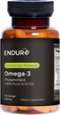 Endur Omega-3 Phospholipid (100% Pure Krill Oil), Heart Health Supplement, Formuleret til Optimal Absorption, Gluten Free, 500mg (180 Softgels)