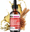 Collagen Mojo - Liquid Collagen for Women & Men, Collagen Peptides with Sea Moss, Burdock Root & Bladderwrack - Hair, Skin, Nails, Joint Support, Weight Management, High Absorption - 100,000mcg, 2 Oz