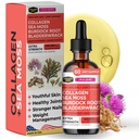 Collagen Mojo - flydende Collagen for kvinder & mænd, Collagen Peptider med Sea Moss, Burdock Root & Bladderwrack - hår, hud, negle, fælles støtte, vægthåndtering, høj absorption - 100,000mcg, 2 Oz