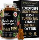 Svampe Complex Gummies med Lions Mane, Nootrop Brain Kosttilskud til hukommelse og fokus: Lions Mane, Cordyceps, Shiitake, Tyrkiet Tail, Reishi, Chaga, Enoki, Oyster Mushroom Supplement - 60 Enheder