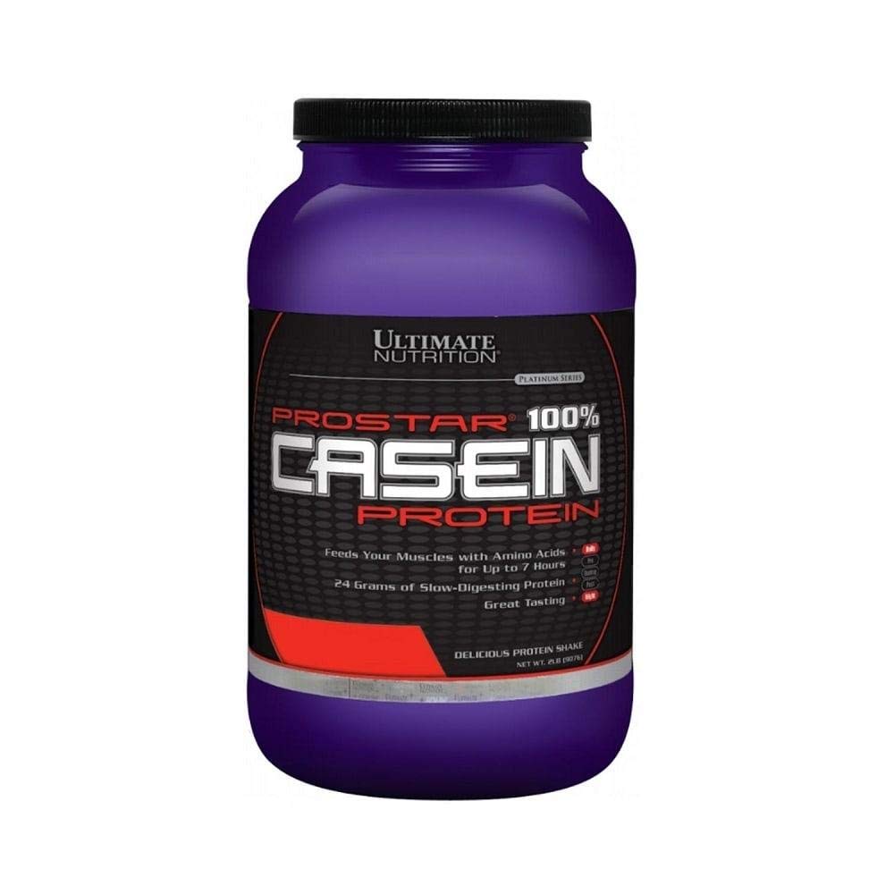 Ultimate Nutrition Prostar Micellar og hydrolyseret Casein Protein Powder - Fat Free Overnight Muscle Growth and Recovery med BCAA, 2 Pounds, Jordbær