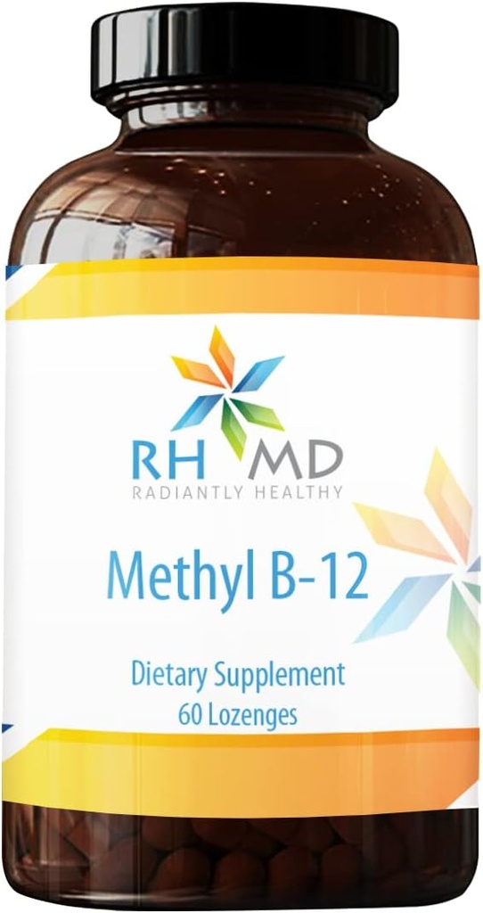 RHMD Methyl B- 12 Lozenges - 5000mcg B12 Methylcobalamin Methyl B12 - Vegansk vitamin B12 Kosttilskud - Ikke GMO (60 Quick Dissoll Lozenges)