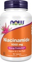 Now Foods Supplements, Niacinamid (vitamin B-3) 1000 mg, Energiproduktion *, 90 tabletter, hvid, off- hvid