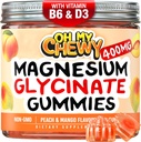Center- fyldt Magnesium Glycinate Gummies 400MG - Høj Absorption for børn, Teens & Voksne - Supplement til søvn, rolig & muskelafslapning med B6 & D3 - Gluten Free & Vegan Friendly - 120 Greve