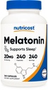 Nutricost Melatonin 20mg, 240 kapsler, non- GMO & gluten fri