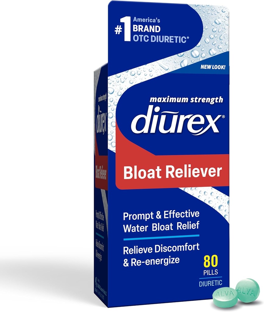 Diurex Ultra Re- Energigivende vandpiller - Relieve Vand Bloat - Føl bedre og mindre tung - 80 Tæl