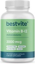 BESTVITE B12-vitamin (methylcobalamin) 2000mcg (240 vegetariske kapsler) (methyl B12) - ingen stearater - Vegan - ikke GMO - gluten fri