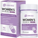 OMOGS Kvinder Probiotiske 180 Millioner CFU 'er 18 Strops, med Organic Prebiotics, Cranberry Extract, D- Mannose & fordøjelsesenzymer, for fordøjelsesbesvær, Boost Immunation, PH Balance & Urethal Sundhed, 90 Kapsler