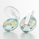 Lille pillekasse, Cute Pill Box til purse & Pocket, 4 Segment Aftagelig pillholder, Bærbar rejse pill Organizer til vitaminer, Kosttilskud, Fiskeolier (grøn)