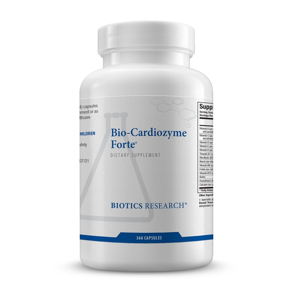 Bio Kardiozyme Forte Sund Heart Multivitamin, Broad Spectrum Formulering designet til at støtte hjerte-kar-sundhed og funktion, kraftfuld antioxidant Support 360 Kapsler
