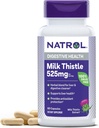 Natrol Milk Thistle 525 mg per servering, Kosttilskud til fordøjelsessygdomme, Milk Thistle supplement, 60 kapsler, 30 dages forsyning