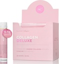 Svensk Collagen Deluxe 12. 4; 12. 500 mg Hydrolyzed Marine Collagen Liquid Supplement - 20 x 25 ml Daily Shots 12. 4; Hyaluronsyre, biotin og vitamin C for sundt hår, hud, negle og joints 12. 4; Sukkerfri