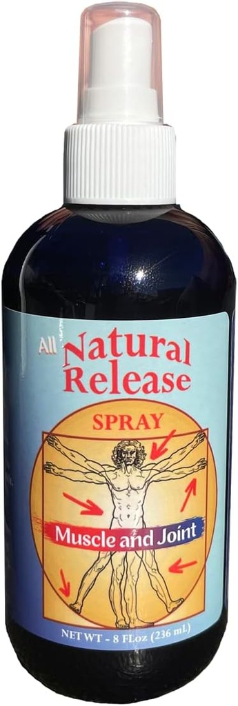 Natural Release Muscle & Joint Spray for mennesker - for Sore Back / Knees / HIPS, Night Cramps, Aches, Strains, Discomfort - Fast Actioning, Menthol Free (8 oz)