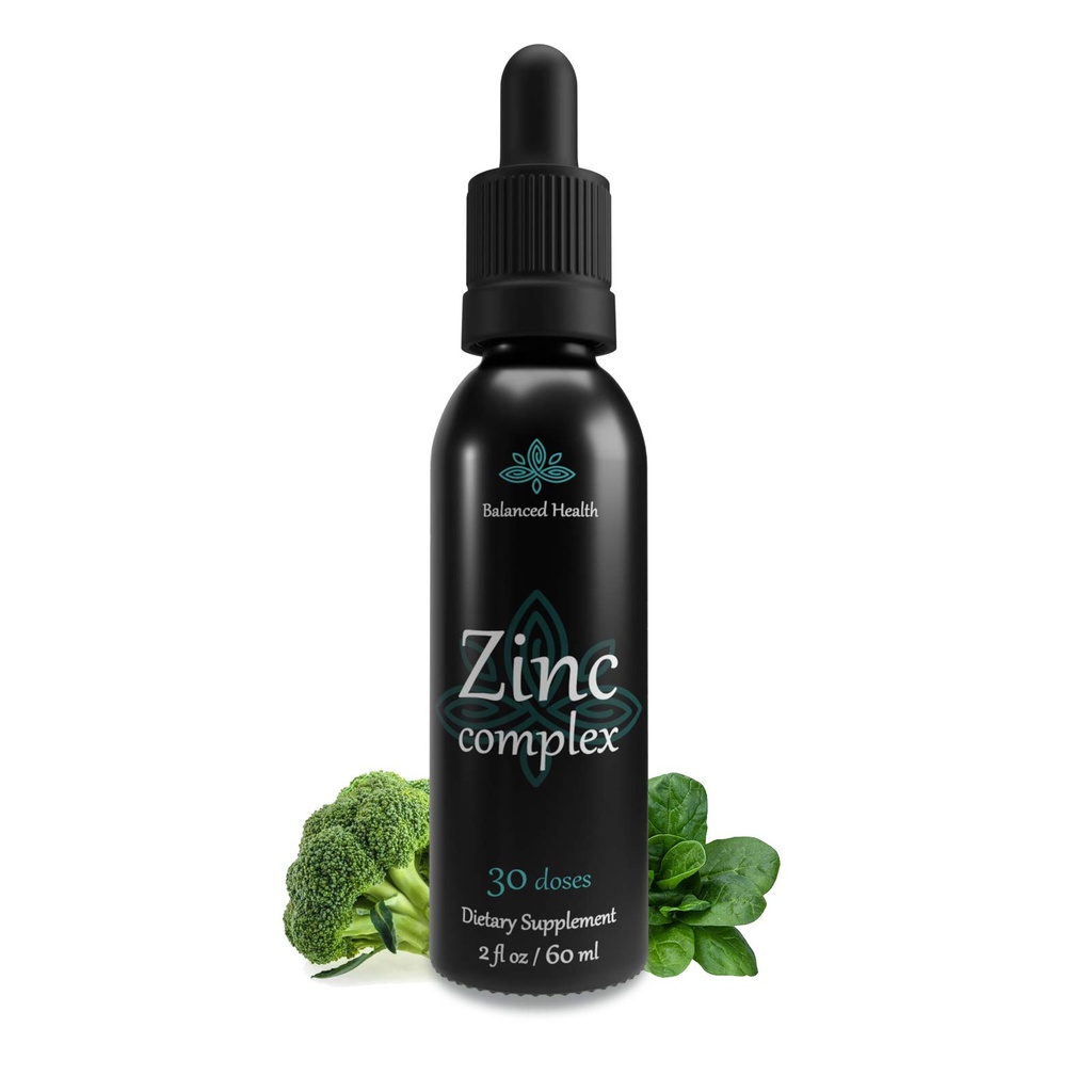 Zink Complex - 30 Servering, 2oz, pebermynte Flavor, Vegansk flydende Ionic Zink Sulfate Drops Plus Trace Mineraler til daglig immunsystemet støtte