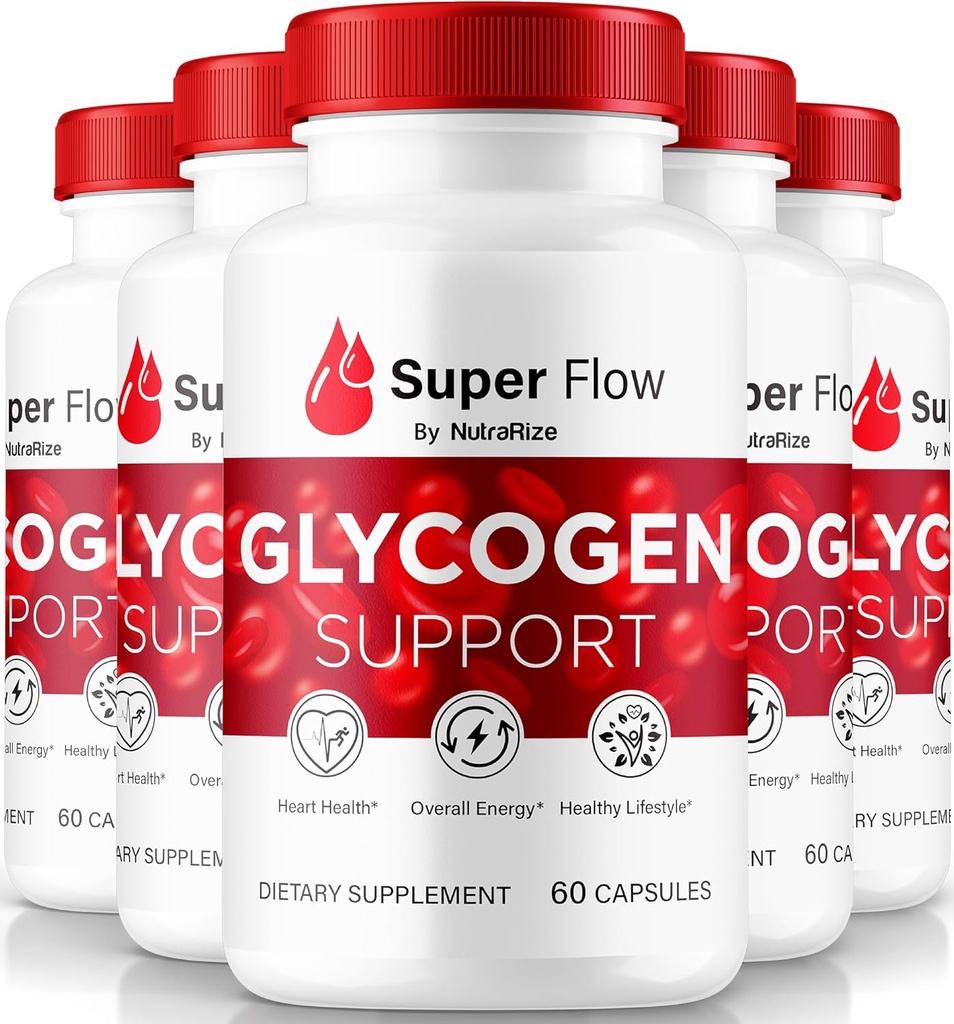 (5 Pack) Super Flow Glycogen, SuperFlow Glycogen Support Kapsler, Super Flow Glyco Optimizer, Officiel SuperFlow Glyco Optimizer Caps, Super Flow Detox Cleanse, Super Flow Glycol (300 Kapsler)