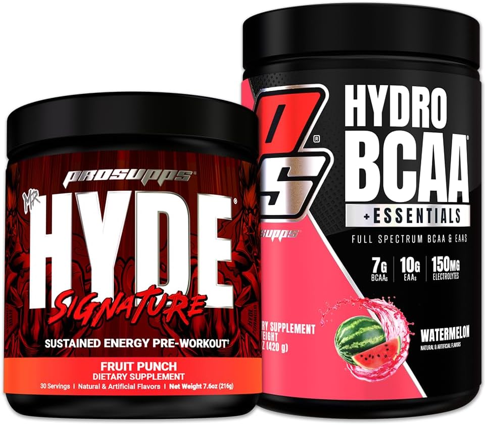 PROSUPPS Mr. Hyde Signature Series Fruit Punch og HydroBCAA + Essentials Watermelon Bundle