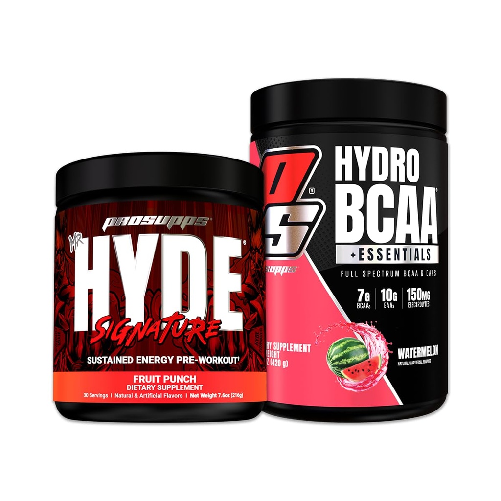 PROSUPPS Mr. Hyde Signature Series Fruit Punch og HydroBCAA + Essentials Watermelon Bundle