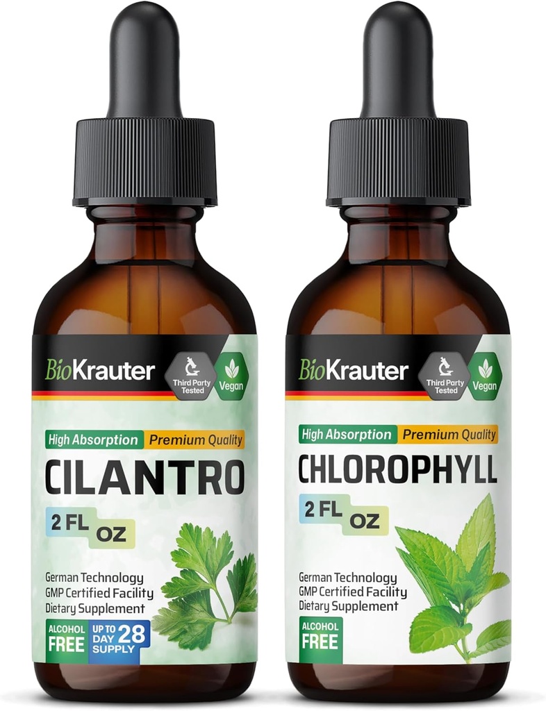 BIO KRAUTER Cilantro Tinktur 2 Fl. Oz. & Chlorophyll Tinktur 2 Fl. Oz.