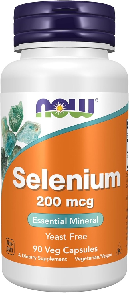 Now Foods Supplements, Selenium (L- Selenomethionin) 200 mcg, Essential Mineral *, 90 Veg Kapsler