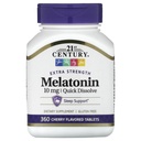21. Century Extra Strength Melatonin, Quick Opløs, Cherry, 10 mg, 360 tabletter