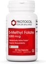 PROTOKOL FOR LIV BALANCE 5-Methylfolfolat 5,000mcg - Superior Methyl Folate Bioavailability - for Brain Support - Folat Supplement for Kvinder & Mænd - Kosher & Vegan - 50 Veg Caps