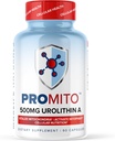 ProMito + - Urolithin A Supplement - 1000 mg Pure Urolithin A Kosttilskud til mænd og kvinder - godt alternativ til NMN, NAD, CoQ10, Resveratrol & PQQ - Max Life Naturals, 60 kapsler