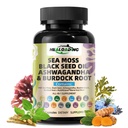 Sea Moss Kapsler Frembygget Organic Irish Seamoss & Bladderwack - Rich in Minerals, Understøtter Thyroid sundhed, fordøjelse, Skin & immunsystem - Vegan, Non- GMO