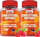 2 Pakker Cholesterol Support Gummies, Indeholdende 2000 MG Plant Steroler & Steroler, Cholesterol Complex Gummies, Support Sunde Cholesterol Niveau, Energistøtte, Blandede Berry Flavor, 120 Cts