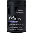 Sports Research ® Sleep Complex - Melatonin- Gratis Veganske Kapsler - med Valerian Root, GABA, L-Theanine, Magnesium & 5-HTP - 30 Serveringer