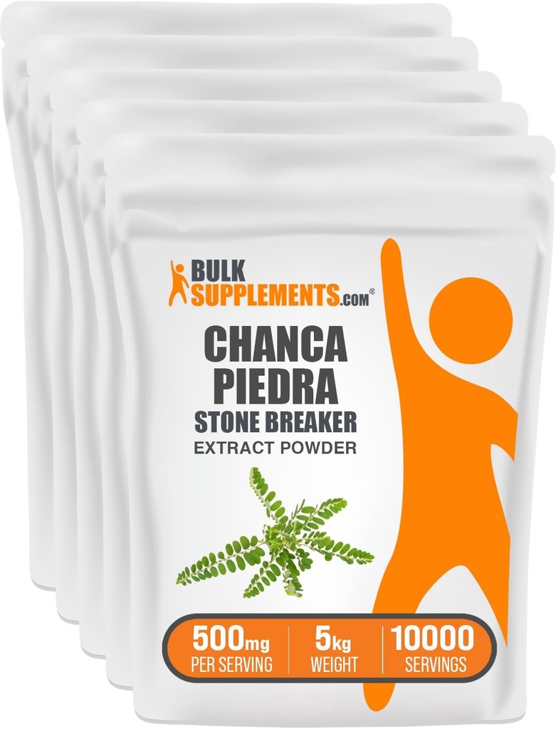 BulkSupplements.com Chanca Piedra Extract Powder - Chanca Piedra Stone Breaker, Nyre Support Supplement - Vegan & Gluten Free, 500mg per Serving, 1kg (2.2 lbs) (Pack of 5)