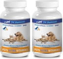 Hund Mineral supplement - Kæledyr Ultra Vitaminer - for hunde og katte - immunforsvar - hår og coat fordele - Vitamin e til hunde - 180 Treates (2 flasker)
