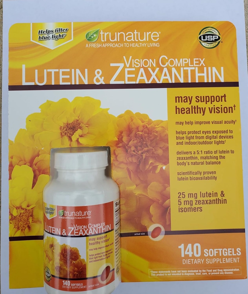 Tru- Nature Vision Complex Lutein & Zeaxanthin, en bundle på 140 Softgels