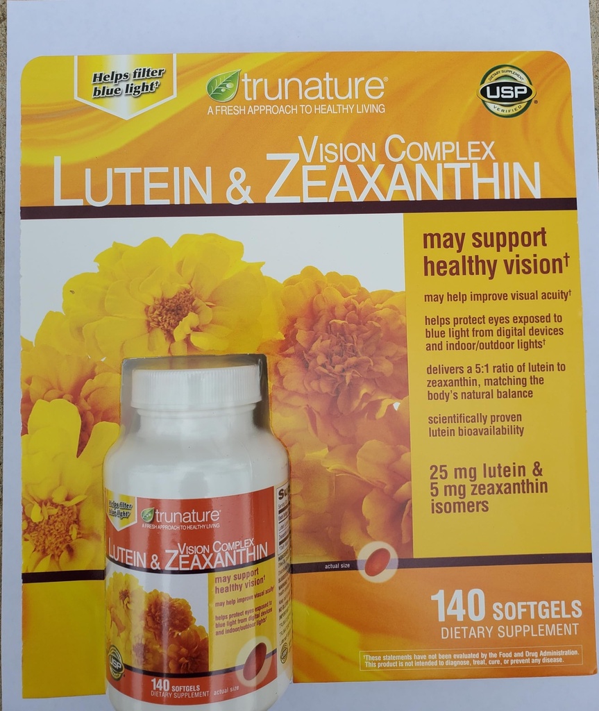 Tru- Nature Vision Complex Lutein & Zeaxanthin, en bundle på 140 Softgels