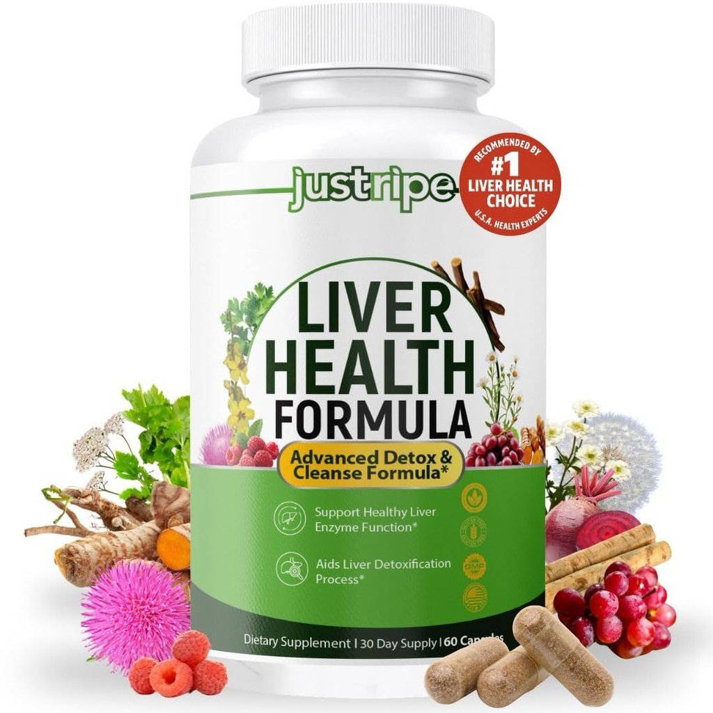 Lever sundhed Formel, lever rense Detox & reparation med Artichoke Extract, Mælk tidsel, Mælkebøtte og mere til leversundhed - Urte leverstøtte Supplement 30 dages forsyning (1)