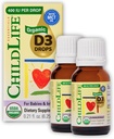 CHILDLIFE ESSENTIALS Organic Vitamin D3 Drops for Infants & Newborns - Baby Vitamin D Drops, 400 IU per Liquid Drop, Immune & Bone Health Support, USDA Organic, Flavorless - 0.21 Fl Oz (2 Pack)