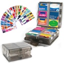 Stor Pill Organizer med Medicine Labels, Pill Dispenser 12- Segment Travel Medication Storage Case, 7-Day Pill Box for Vitamin & Kosttilskud (Grå, 161 Labels)