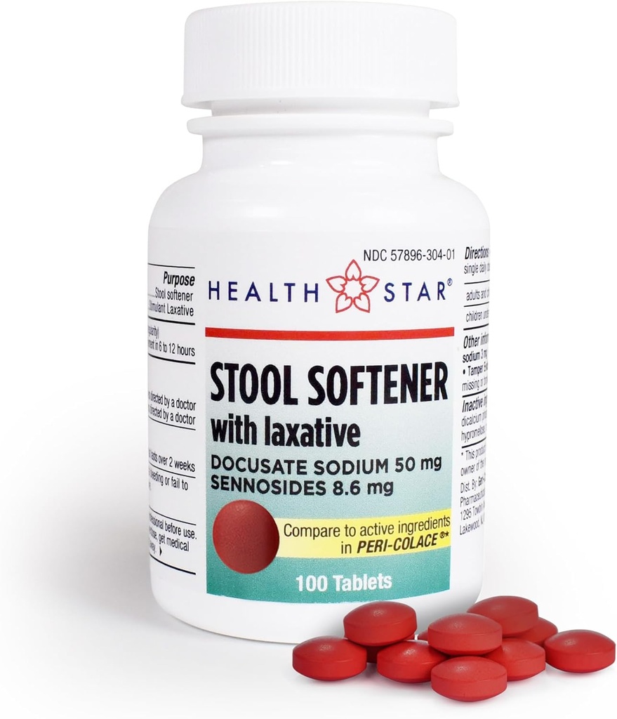 GeriCare Senna Plus Laxative & Stool blødgøringstabletter 50mg / 8, 6 mg Styrke Naturlig Vegetabilsk Stimulerende Laxative