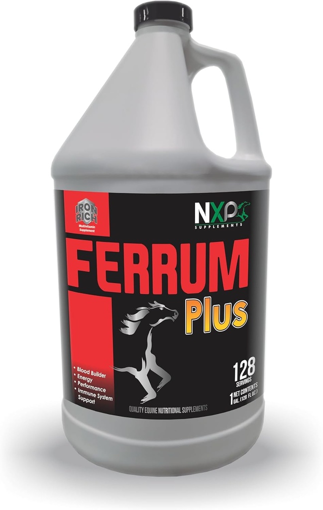 Ferrum Plus - Iron Rich Blood Support Energy Performance Immunsystem Support Performance Supplement for Heste af NXP Kosttilskud - 1 Gallon (128 oz)
