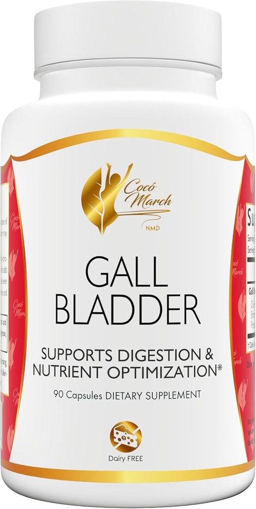 Coco March Gall Bstigen formula- Ideel Efter Gall Bstigen Surgery- Gluten Free, Soy Free, Dairy Free, Keto Friendly, Paleo Friendly, 90 Capsules- 90 Servering Understøtter fordøjelse og ernæring Optimering