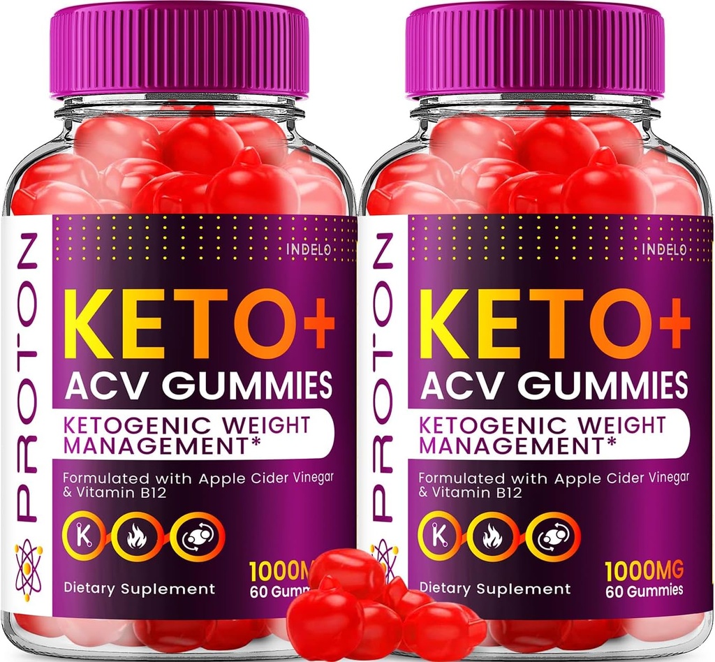 (2 Pack) Proton Keto ACV Gummies Advanced, Proton Keto + ACV Gummies 1000mg, Protein Apple Cider Vincious Gummies Anmeldelser, Proton Keto + ACV Vitamin B12 (120 Gummies)