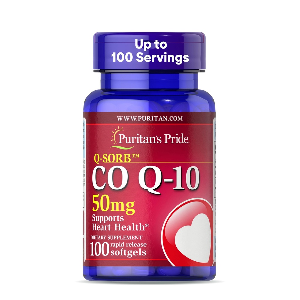 Puritan 's Pride Coenzym CoQ10 50mg, Kosttilskud til hjerte sundhed, blodtryk, oral gumme sundhed, og sund aldring støtte, 100 Servere, hurtig frigivelse Softgels