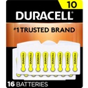 Duracell høreapparat Batterier Gul Størrelse 10, 16 Greve Pack, 10A Størrelse høreapparat Battery med Long- Lasting Power, Extra-Long EasyTab Installer for Høreapparater