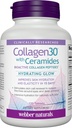 Webber Naturals Collagen30 med Ceramider, Bioactive Collagen Peptider, 120 tabletter, Hydrating Glow, Hjælper Forbedre Skin Hydration, Elasticitet & Smoothness, Ikke GMO, Dairy & Gluten Free